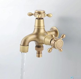 Rubinetto da bagno a parete EYN TW1638 in ottone con doppia uscita, in più finiture tra cui ottone dorato e anticato