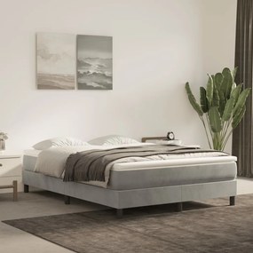 Materasso A Molle Grigio Chiaro 120x210x20 Cm İn Velluto /