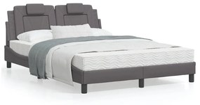 Giroletto Con Testiera Grigio 140x200 Cm İn Similpelle /