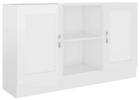 Credenza bianco lucido 120x30,5x70 cm in truciolato