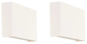 Set di 2 lampade da parete moderne bianche - Otan