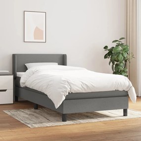 Giroletto A Molle Con Materasso Grigio Scuro 100x200 Cm Tessuto /