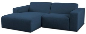 Divano angolare blu scuro in tessuto bouclé (angolo sinistro) Roxy - Scandic