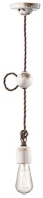 Sospensione Vintage Ceramica Bianca 1 Luce E27