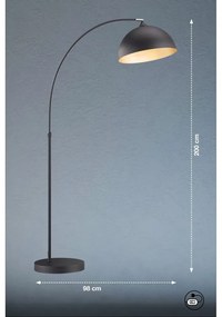 Lampada da terra nera con paralume in metallo (altezza 200 cm) Leitung - Fischer &amp; Honsel