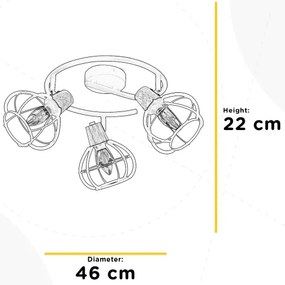 ONLI - Faretto GINGER 3xE14/6W/230V diametro 46 cm