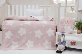 Coperta per bambini rosa chiaro in vello 100x120 cm Star – Mijolnir