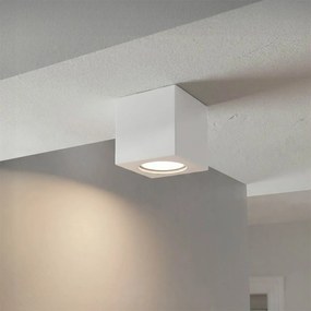 Plafoniera Quadrata 70x70mm h70mm GU10 in Gesso Pitturabile