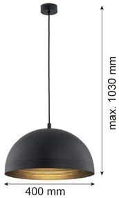 Argon 8242 - Lampadario a sospensione con filo BONITA 1xE27/15W/230V nero