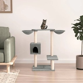 Albero per gatti con tiragraffi grigio chiaro 82 cm