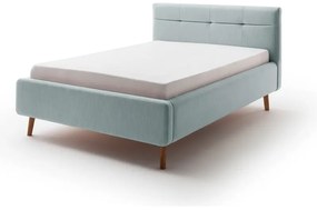 Letto matrimoniale imbottito azzurro con contenitore con rete inclusa 140x200 cm Lotte – Meise Möbel