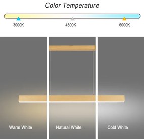 Brilagi - Lampada a sospensione su cavo LED SLEEKLINE LED/40W/230V 3000/4500/6000K effetto rovere