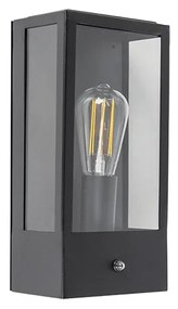 Lampada da parete per esterni nera con sensore crepuscolare - Rotterdam