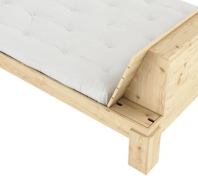 Letto matrimoniale di colore naturale in pino massiccio con rete inclusa 180x200 cm Layers – Karup Design