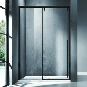 Porta doccia 130cm scorrevole con profilo nero vetro 8mm | KSA4000N - KAMALU