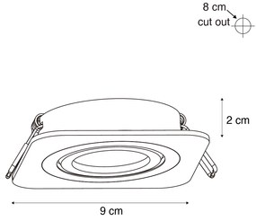 Set di 6 faretti da incasso arrotondati bronzo scuro GU10 50mm IP44 - Alberto