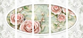 Quadri 5 pezzi – Rose di pietra