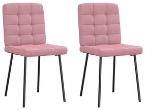 Sedie Da Pranzo 2 Pz Rosa İn Velluto /