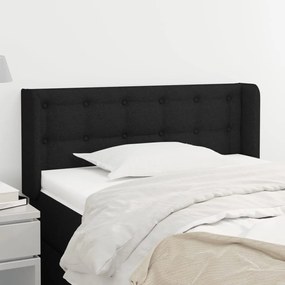 Testiera Ad Orecchio Nera 93x16x78/88 Cm İn Tessuto /