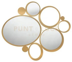 Specchio particolare da parete bubbles oro trasparente