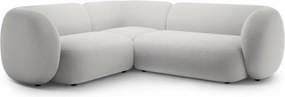 Divano angolare grigio chiaro (con penisola a sinistra/a L) con rivestimento in velluto Kate – Micadoni