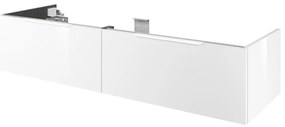Mobile da bagno sospeso sotto lavabo L 150 x H 32 x P 48 cm bianco, 2 cassetti 2 ante Neo, Apertura con push pull, Maniglie acquistabili separatamente
