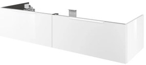 Mobile da bagno sospeso sotto lavabo L 150 x H 32 x P 48 cm bianco laccato lucido, 2 cassetti SENSEA Neo