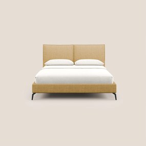 Cloe letto imbottito con piedi in metallo sfoderabile in tessuto fiammato impermeabile T06