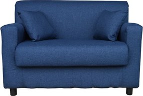 Divano 2 posti Blu - tessuto sfoderabile 124 cm BOLOGNA