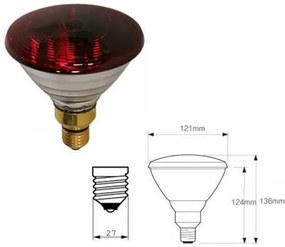 Lampadina a infrarossi a vetro spesso PHILIPS PAR38 E27/150W/230V