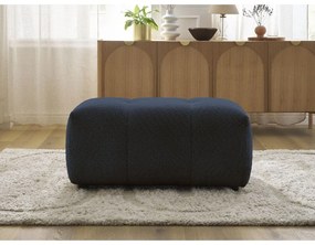 Poggiapiedi blu con rivestimento in bouclé Roxelane – Bobochic Paris