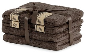 Set di 2 asciugamani marrone scuro e 4 asciugamani marrone Bamby - DecoKing