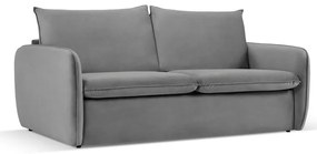 Divano letto in velluto grigio 214 cm Vienna - Cosmopolitan Design