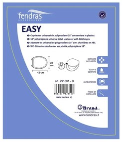 Copriwater universale in polipropilene bianco con cerniere in plastica