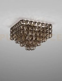 Giogali lampadadario a soffitto 65q cristallo quadrato bronzo e bro...