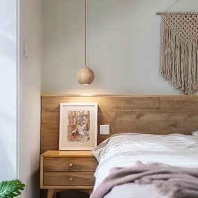 Lampada a sospensione con cavo 1xGU10/10W/230V Ø 11 cm massello/frasino