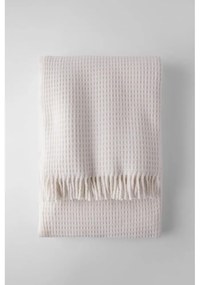Plaid crema con motivo waffle , 140 x 180 cm Waffel - Euromant