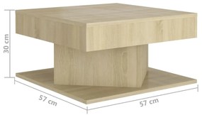 Tavolino da Salotto Rovere Sonoma 57x57x30 cm Legno Multistrato