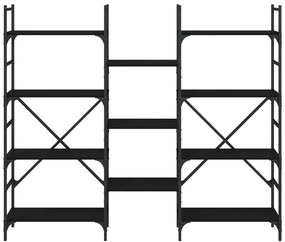 Libreria Nera 160x28,5x136,5 cm in Legno Multistrato