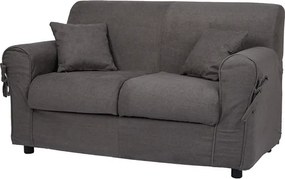 Divano 2 posti in tessuto sfoderabile VERONA 150 cm tinta unita Grigio scuro