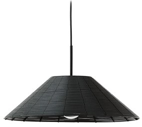 Kave Home - Paralume per lampada da soffitto Saranella in rattan sintetico nero Ã˜ 50 cm