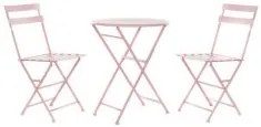 Tavolo con 2 sedie DKD Home Decor MB-177410 Rosa 60 x 60 x 75 cm (3 pcs)