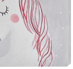 Set di 3 stampe su tela grigio e rosa 30 x 30 cm TIMIA Beliani