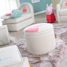Pouf per bambini in velluto bianco Peppa Pig - Roba