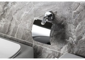 Porta carta igienica in ottone argentato X-Round - Sapho