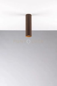 Plafoniera-faretto fluke tonda corten 1 luce attacco gu10 5,5x5,5x20cm