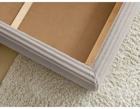 Letto matrimoniale beige imbottito con spazio contenitivo con griglia inclusa 180x200 cm Jade – Bobochic Paris