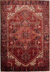 Heriz Tappeto 240x350 Rosso (Iran) Annodato A Mano