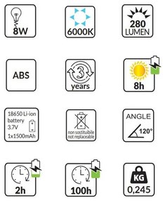 Vivida solar panel 8w 280lm ip44 6000k