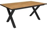 Tavolo da pranzo 8 posti 167x90 cm con gambe in legno a X colore Rovere e colore gambe Nero